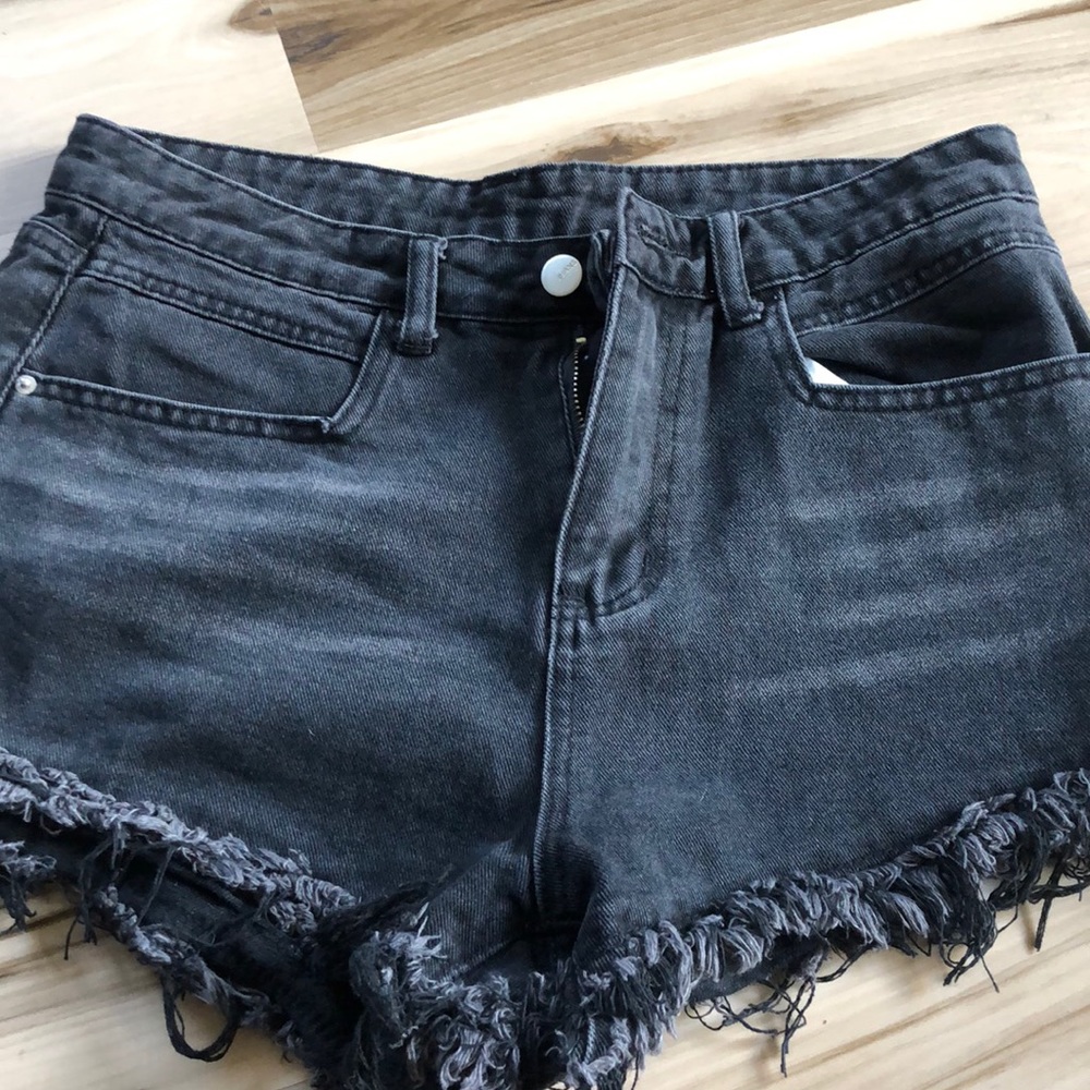 Black jean shorts